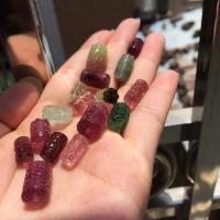 Tourmaline Beads, Column, Carved, DIY, mixed colors, 7-13mm, Sold By G