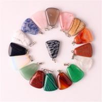 Pedra natural, Trapézio, joias de moda, cores misturadas, 20x16mm, 10PCs/Lot, vendido por Lot