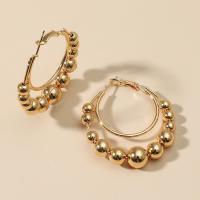Tibetan Style Hoop Earring, fashion jewelry & for woman, gold, Sold By Pair