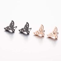 Stainless Steel Stud Earrings Mermaid tail plated fashion jewelry & for woman Sold By Pair