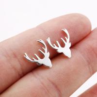 Stainless Steel Stud Earrings, Deer, plated, fashion jewelry & for woman, more colors for choice, Sold By Pair
