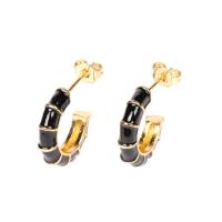 Brass Stud Earring plated fashion jewelry & for woman & enamel nickel lead & cadmium free Sold By Pair