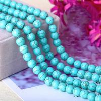 Perles de pierres précieuses mixtes, turquoise synthétique, Rond, poli, DIY, plus de couleurs à choisir, Vendu par 38 cm brin