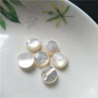 Shell Cabochons, white, 10PCs/Bag, Sold By Bag
