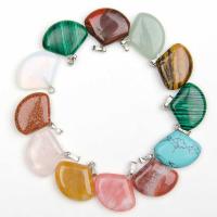 Gemstone Pendants Jewelry, Natural Stone, Shell, Natural & fashion jewelry, mixed colors, 18mm, 10PCs/Lot, Sold By Lot