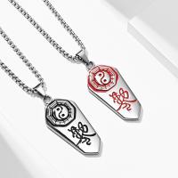 Stainless Steel Jewelry Necklace, plated, ying yang & Unisex & different styles for choice, more colors for choice, 49x23x3mm, Length:Approx 23.62 Inch, Sold By PC