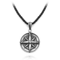 Stainless Steel Jewelry Necklace Compass plated Unisex & snake chain silver-grey Length 21.65 Inch Sold By PC