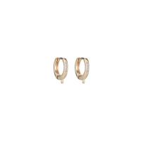 Brass Huggie Hoop Earring Finding, 14K gold plated, different styles for choice & micro pave cubic zirconia & for woman, 5Pairs/Lot, Sold By Lot