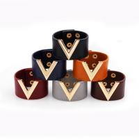 Bracelets cordon PU, cuir PU, avec alliage de zinc, pour femme, plus de couleurs à choisir, 210x40mm, Vendu par PC