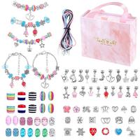 Children DIY String Beads Set Crystal beads & bracelet with Zinc Alloy for woman & enamel & with rhinestone multi-colored Sold By Set