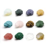 Pedra natural enfeites de artesanato, Tartaruga, esculpidas, cores misturadas, 42x28x18mm, 12PCs/box, vendido por box