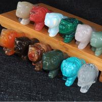 Natural Stone Craft Decoration, Animal, Carved, mixed colors, 30x50mm, 12PCs/Box, Sold By Box