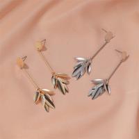 Zinc Alloy Drop Earrings Leaf fashion jewelry & for woman Sold By Pair