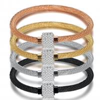 Titanium Steel Bracelet & Bangle, plated, fashion jewelry & for woman & with rhinestone, more colors for choice, Sold By PC