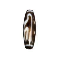Natural Tibetan Agate Dzi Beads, Oval, Thousands Hands Guanyin & DIY & two tone, 12x38mm, Sold By PC