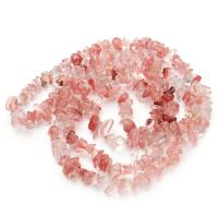 Quartz naturel bijoux perles, rouge de cerise, Irrégulière, poli, DIY, rouge, 5-8mm, Vendu par 80 cm brin