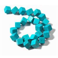 Turquoise Beads,  Square, DIY, blue, 12x12mm, Sold Per 38 cm Strand