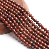 Mahogni obsidian perler, Runde, poleret, du kan DIY, brun, Solgt Per 38 cm Strand