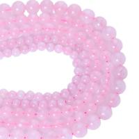 Natürliche Rosenquarz Perlen, rund, poliert, DIY, Rosa, verkauft per 38 cm Strang