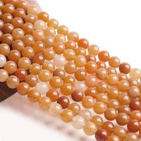 Natural Aventurine Beads, Red Aventurine, Round, polished, DIY, orange, Sold Per 38 cm Strand