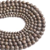 Pahuljica Obsidian perle, Krug, uglađen, možete DIY, kava u boji, Prodano Per 38 cm Strand