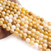 Natural Jade Beads, Jade Yellow, Round, polished, DIY, yellow, Sold Per 38 cm Strand