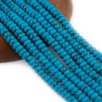 Perles turquoises, turquoise, abaque, poli, DIY, bleu, 8x5mm, Vendu par 38 cm brin