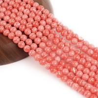 Rodonit perle, Krug, uglađen, možete DIY, crven, Prodano Per 38 cm Strand