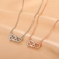 Brass Necklace, fashion jewelry & for woman & with rhinestone, more colors for choice, Sold By PC