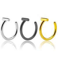 Stainless Steel Nose Piercing Jewelry, plated, hypo allergic & Unisex, more colors for choice, 8mm, Sold By PC