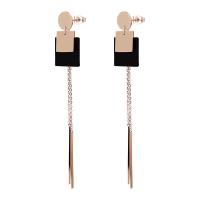 Fashion Fringe Earrings, Stainless Steel, plated, hypo allergic & for woman, more colors for choice, 80mm, Sold By Pair