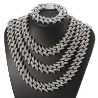 Zinklegierung Schmuck Halskette, mit Strass, plattiert, unisex, keine, frei von Nickel, Blei & Kadmium, Länge:ca. 23 ZollInch, verkauft von PC