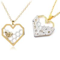 Zinc Alloy Jewelry Necklace Heart plated Unisex & oval chain golden nickel lead & cadmium free Sold By PC