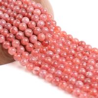 Natural Quartz Jewelry Beads, Strawberry Quartz, Round, polished, DIY, pink, Sold Per 38 cm Strand