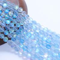 Labradorite Beads, Round, DIY & matte, acid blue, Sold Per 38 cm Strand