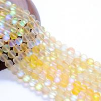Labradorite Beads Round DIY & matte yellow Sold Per 38 cm Strand