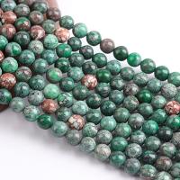 Impression Jaspis Perle, rund, poliert, DIY, grün, verkauft per 38 cm Strang