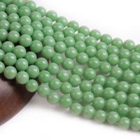 Nachtlicht+Stein Perle, rund, poliert, DIY, grün, verkauft per 38 cm Strang