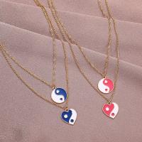 Tibetan Style Jewelry Necklace, Double Layer & fashion jewelry & ying yang & for woman, more colors for choice, Sold By PC