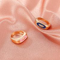 Zink Alloy Finger Ring, plated, mode smycken & för kvinna & emalj, fler färger för val, Säljs av PC
