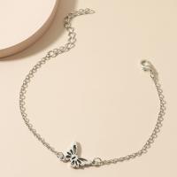 Tibetan Style Anklet, Butterfly, plated, fashion jewelry & for woman, platinum color, Sold By PC