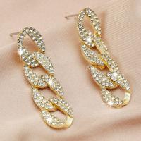 Tibetan Style Drop Earrings, plated, fashion jewelry & for woman & with rhinestone, more colors for choice, Sold By Pair
