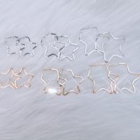Zinc Alloy Hoop Earring Star plated & for woman nickel lead & cadmium free Sold By Pair