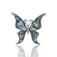 Zinc Alloy Brooches with Abalone Shell Butterfly plated for woman & enamel & with rhinestone Sold By PC
