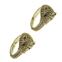 Cubic Zirconia Micro Pave Brass Ring, Adjustable & micro pave cubic zirconia & for woman, golden, 25x22x4mm, Sold By PC