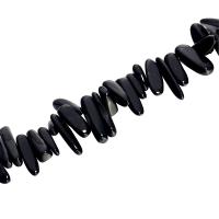 Schwarze Stein Perlen, schwarzer Stein, Unregelmäßige, DIY, schwarz, 8-25mm, verkauft per 40 cm Strang
