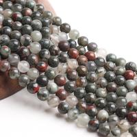 Bloodstone africano perla, Cerchio, lucido, DIY, colori misti, Venduto per 38 cm filo