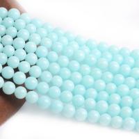 Night-Light Stone Beads Round polished DIY blue Sold Per 38 cm Strand