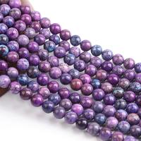 Impression Jaspis Perle, rund, poliert, DIY, violett, verkauft per 38 cm Strang