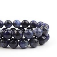 Sodalith Perlen, Sosalith, rund, poliert, DIY, blau, verkauft per 38 cm Strang